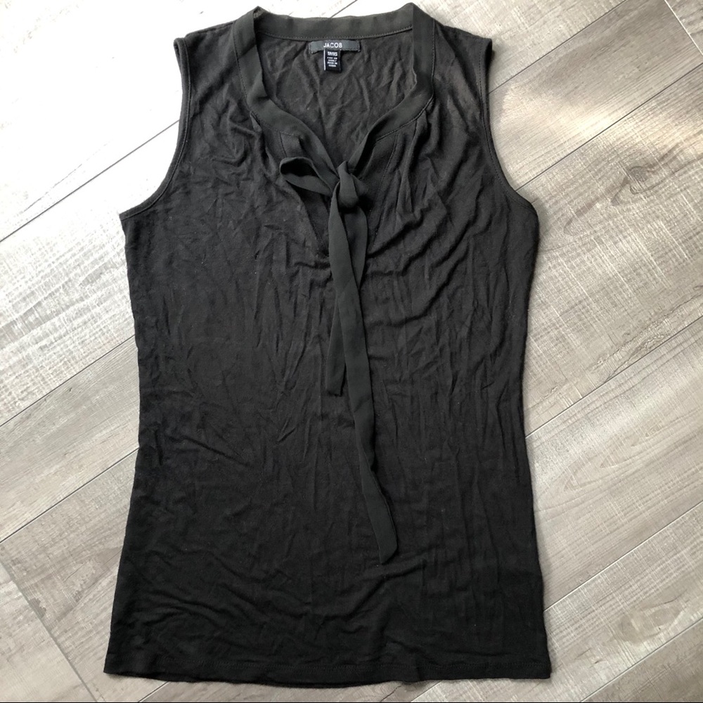 Jacob Connection Tie Neck Sleeveless Blouse XS